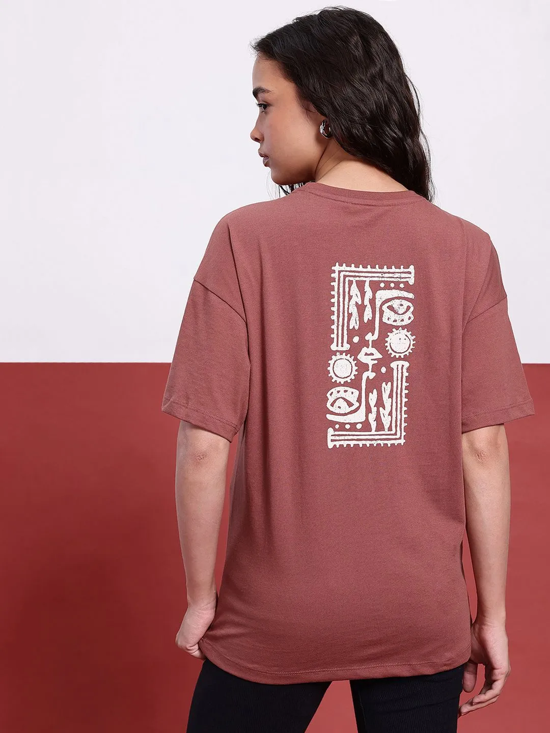 DressBerry Graffiti Poetry Printed Relaxed Fit T-shirt