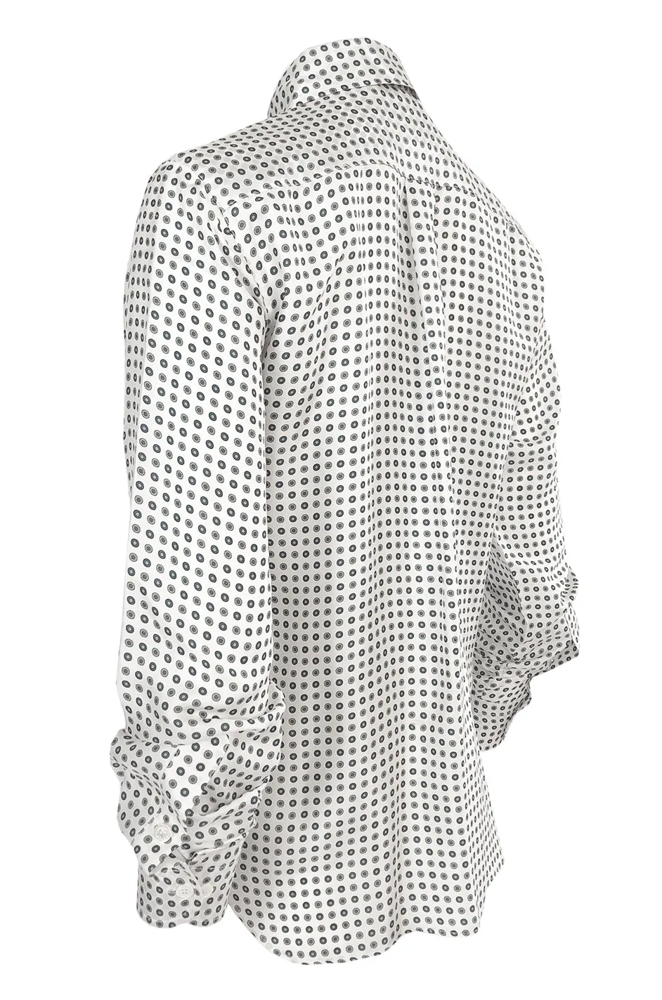 Early 2000s Chloe Printed Men's 'Tie' Silk Twill Button Down Top