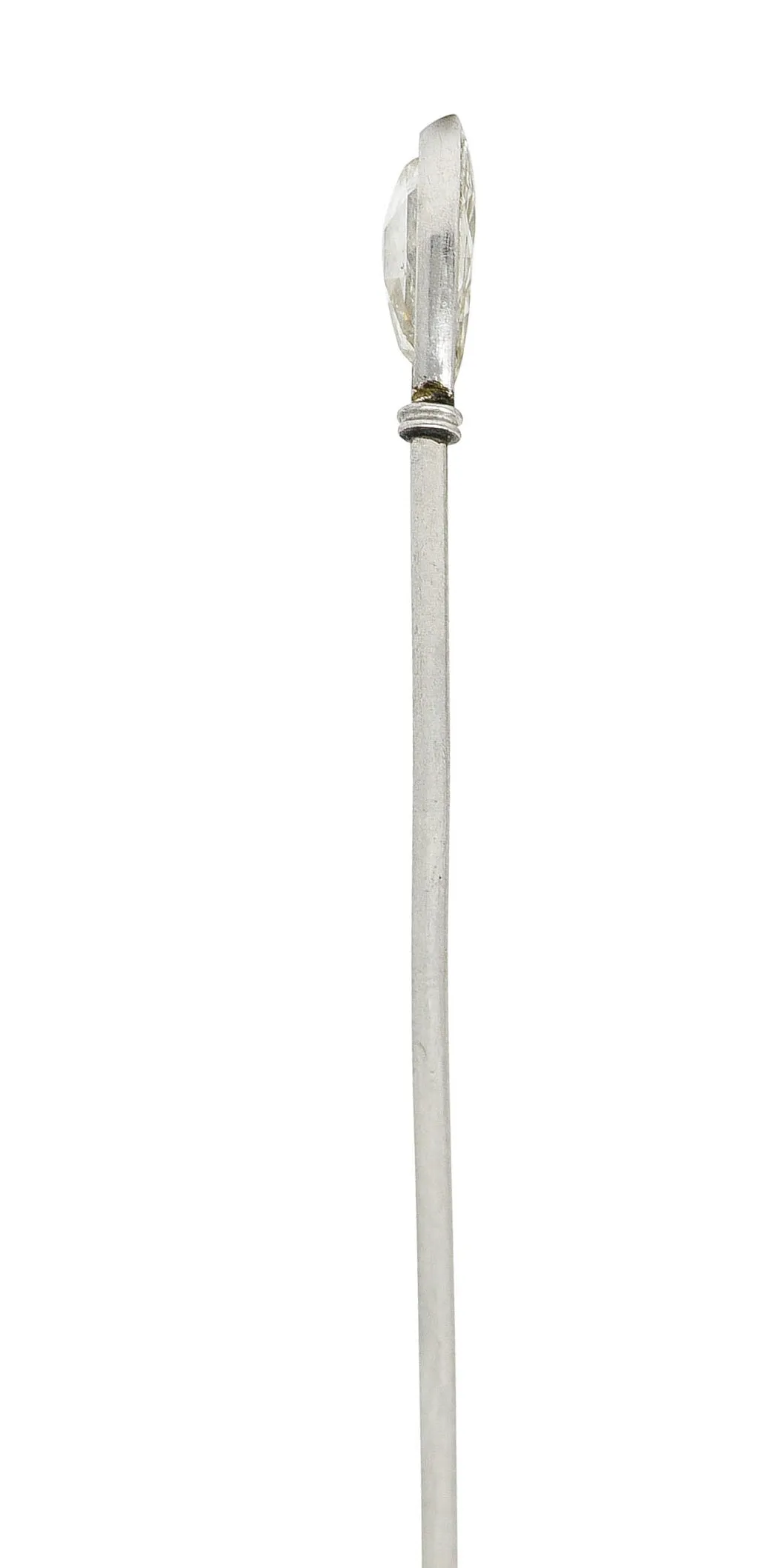 Edwardian 0.80 CTW Old Pear Cut Diamond Platinum Stickpin