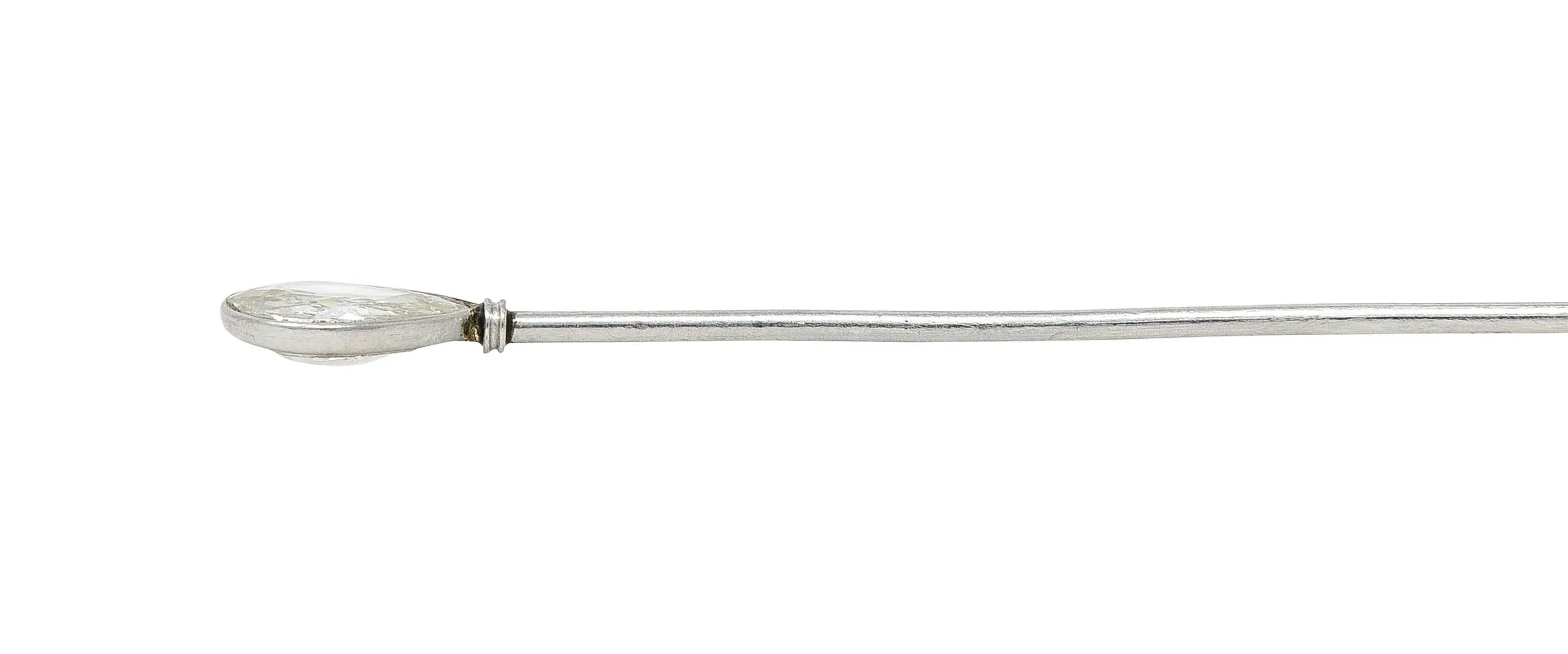 Edwardian 0.80 CTW Old Pear Cut Diamond Platinum Stickpin