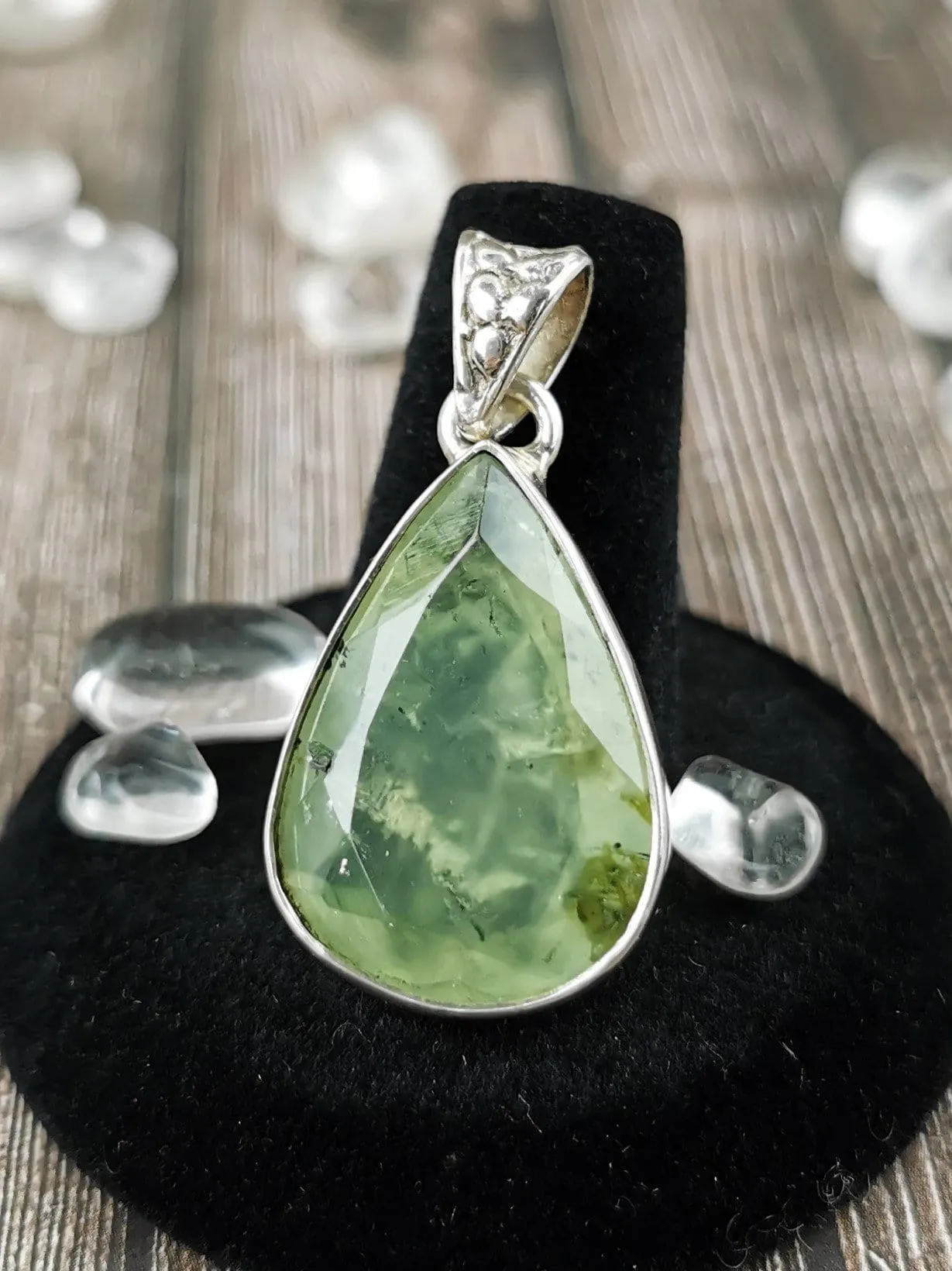 Faceted Prehnite Pendant
