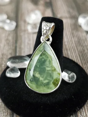 Faceted Prehnite Pendant