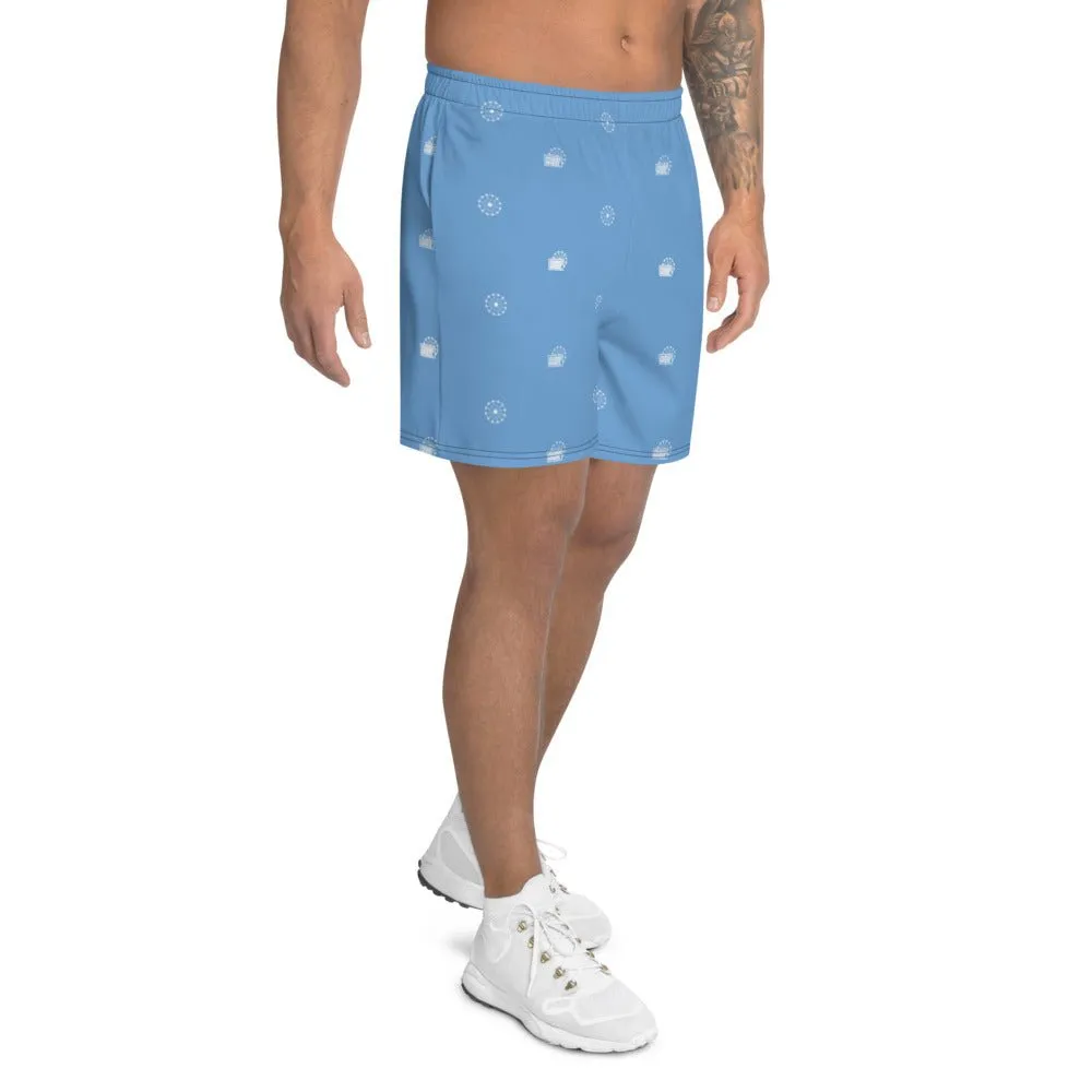 Farris Wheel Men's Athletic Long Shorts Blue