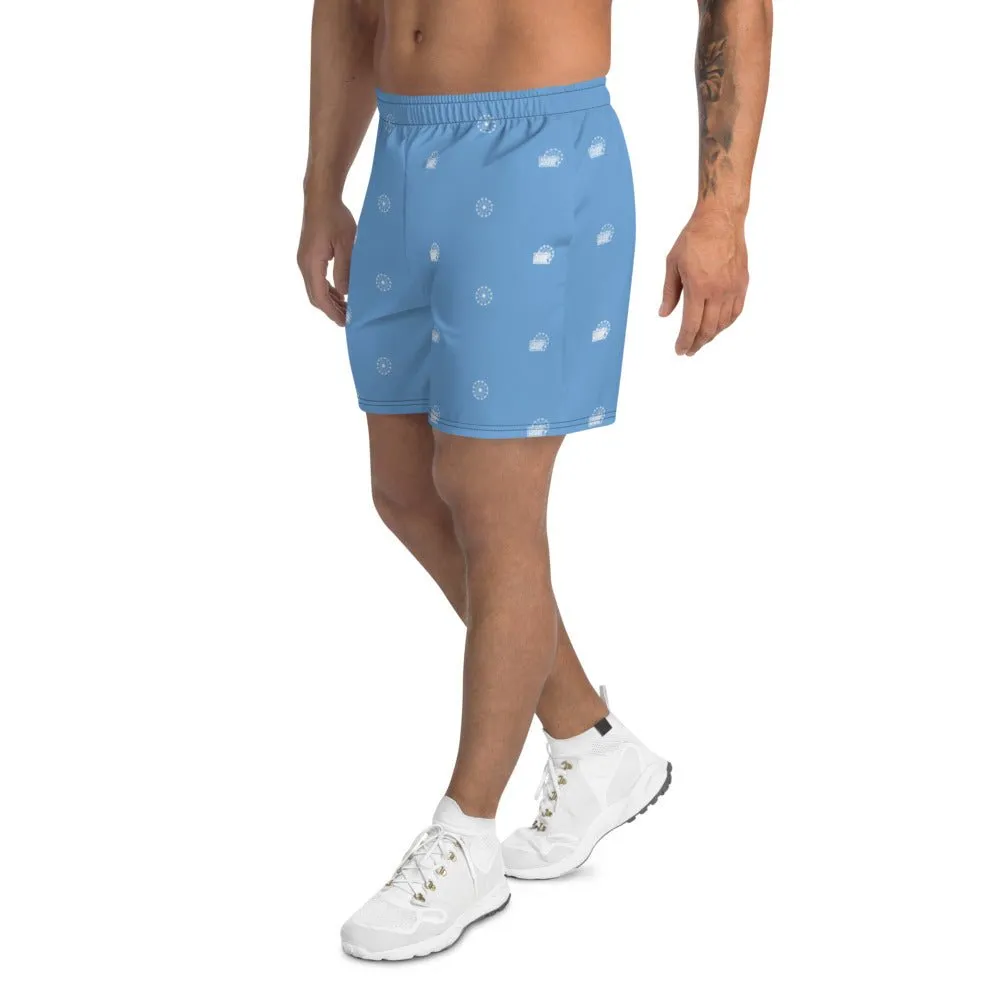 Farris Wheel Men's Athletic Long Shorts Blue