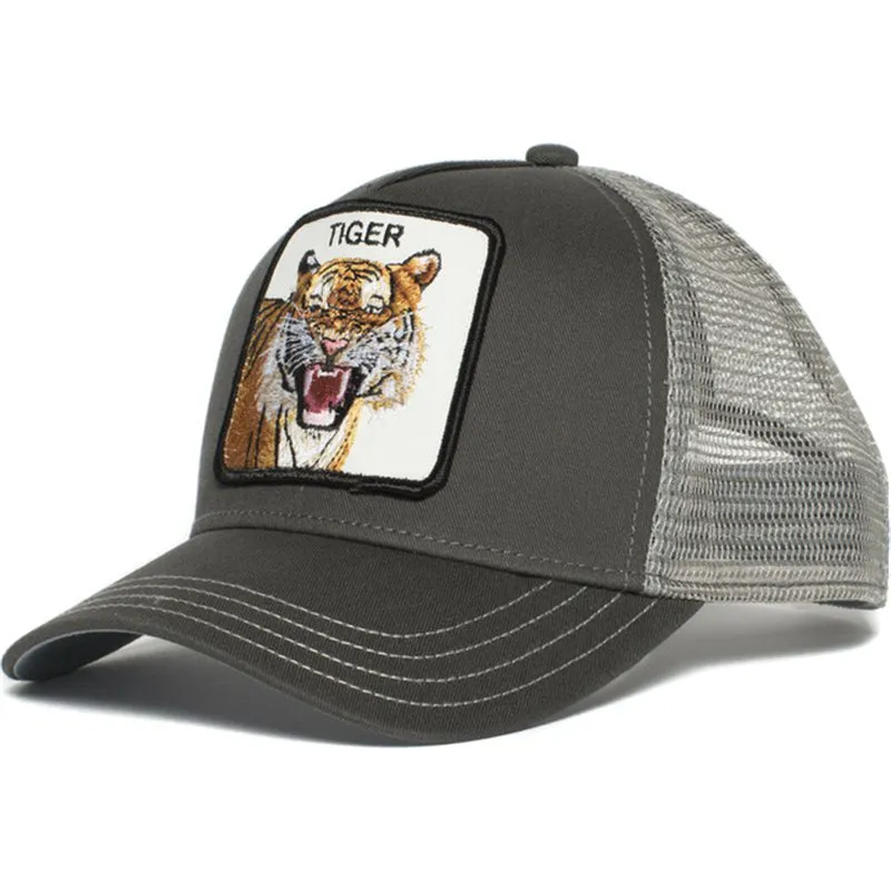 Fashion Animal Embroidered Mesh Baseball Cap