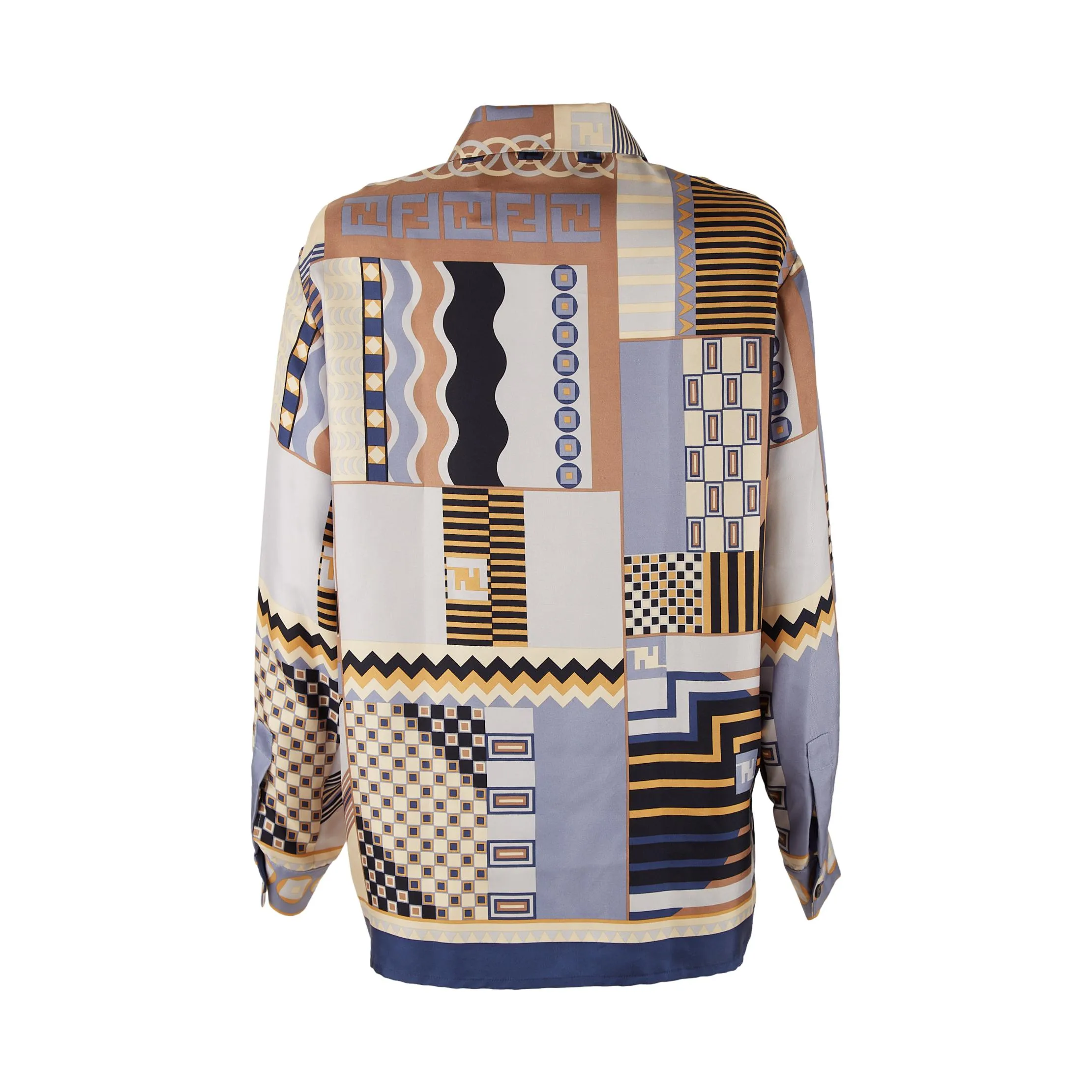 Fendi Blue Print Button Down