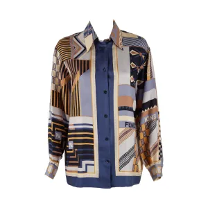 Fendi Blue Print Button Down
