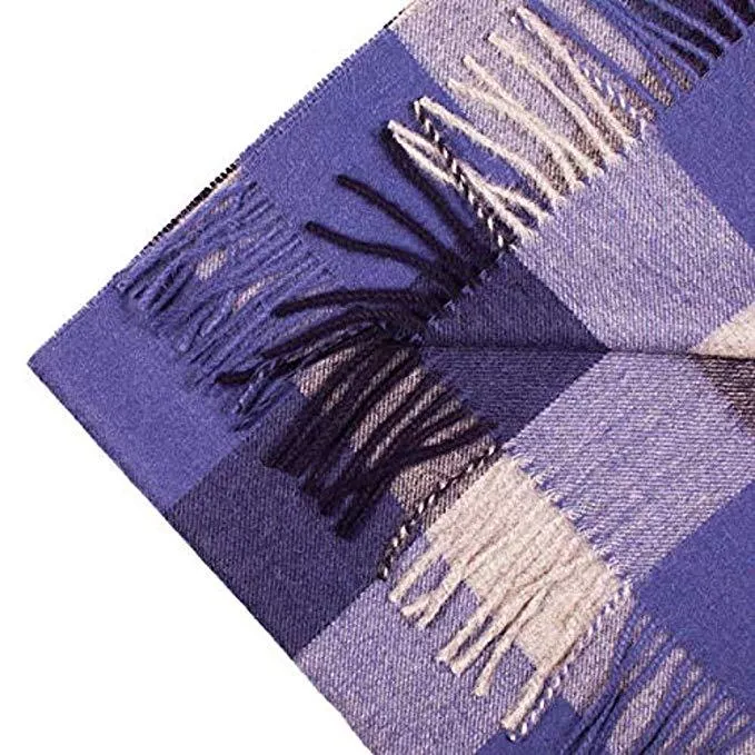 Fringed Checked Alpaca Scarf