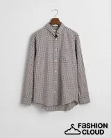 Gant Mens Twill Gingham shirt Forest Geen and Wine