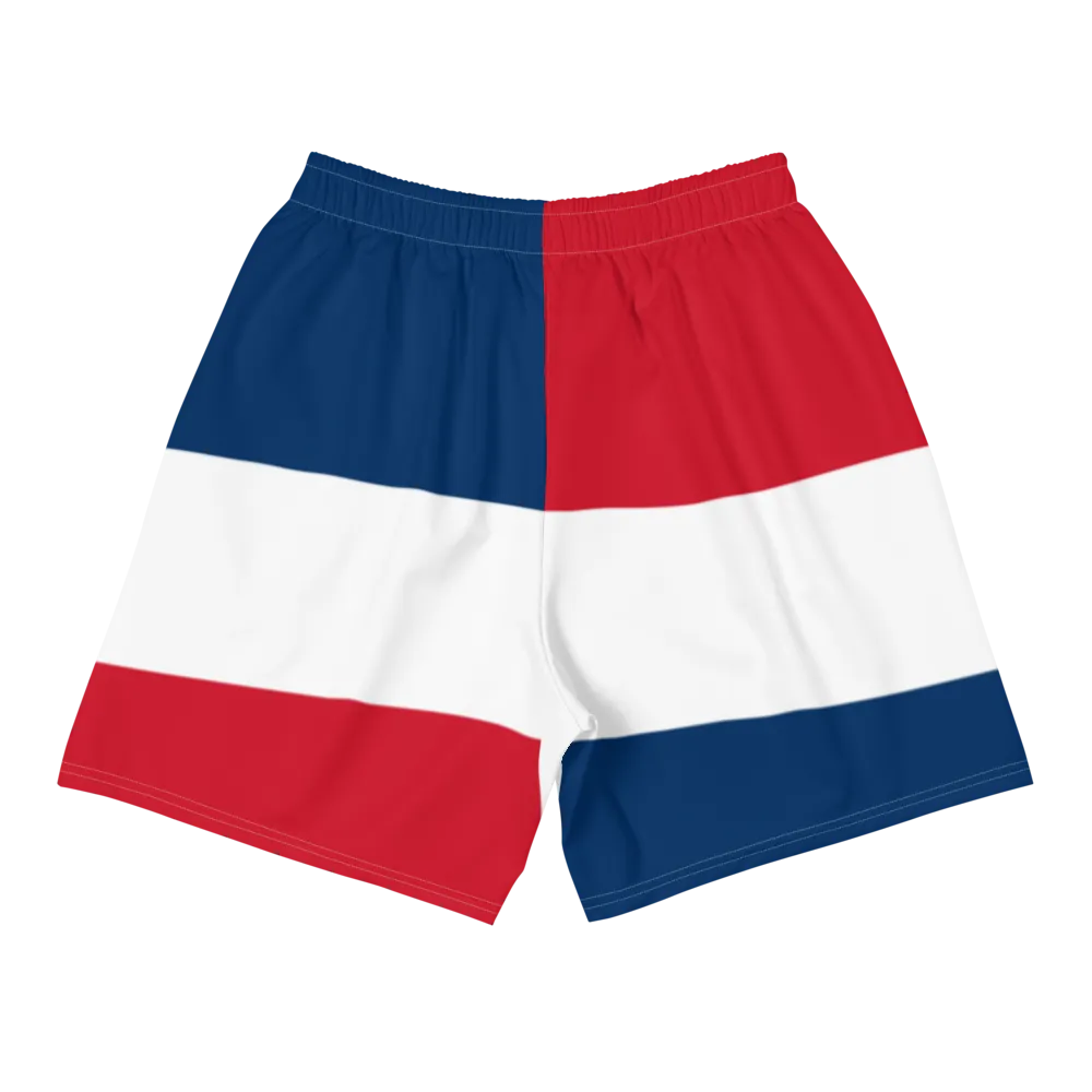 Geometric Dominican Republic Men's Athletic Long Shorts Swimsuit