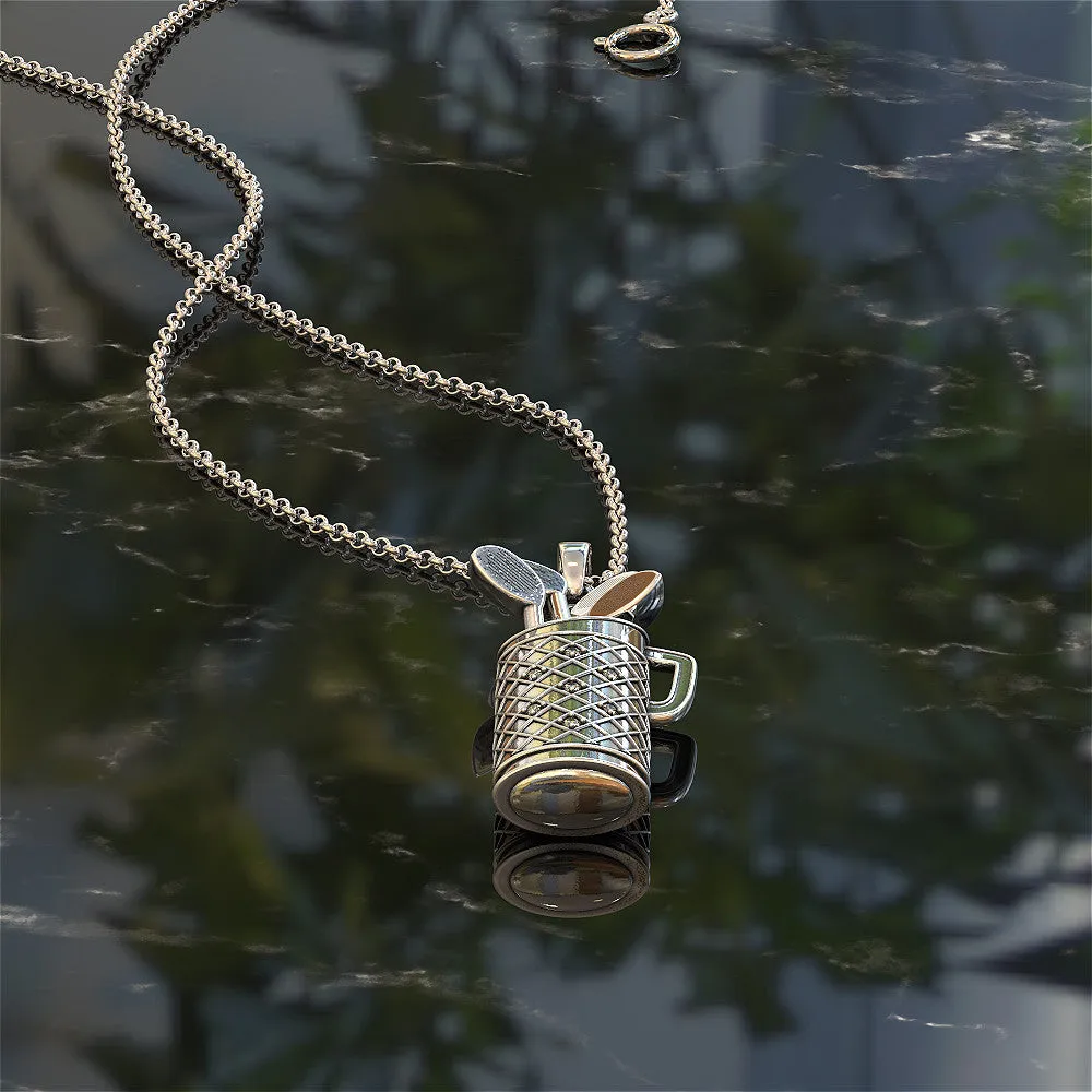 Golf Bag Pendant and Necklace