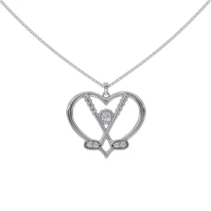 Golf Clubs Heart Pendant
