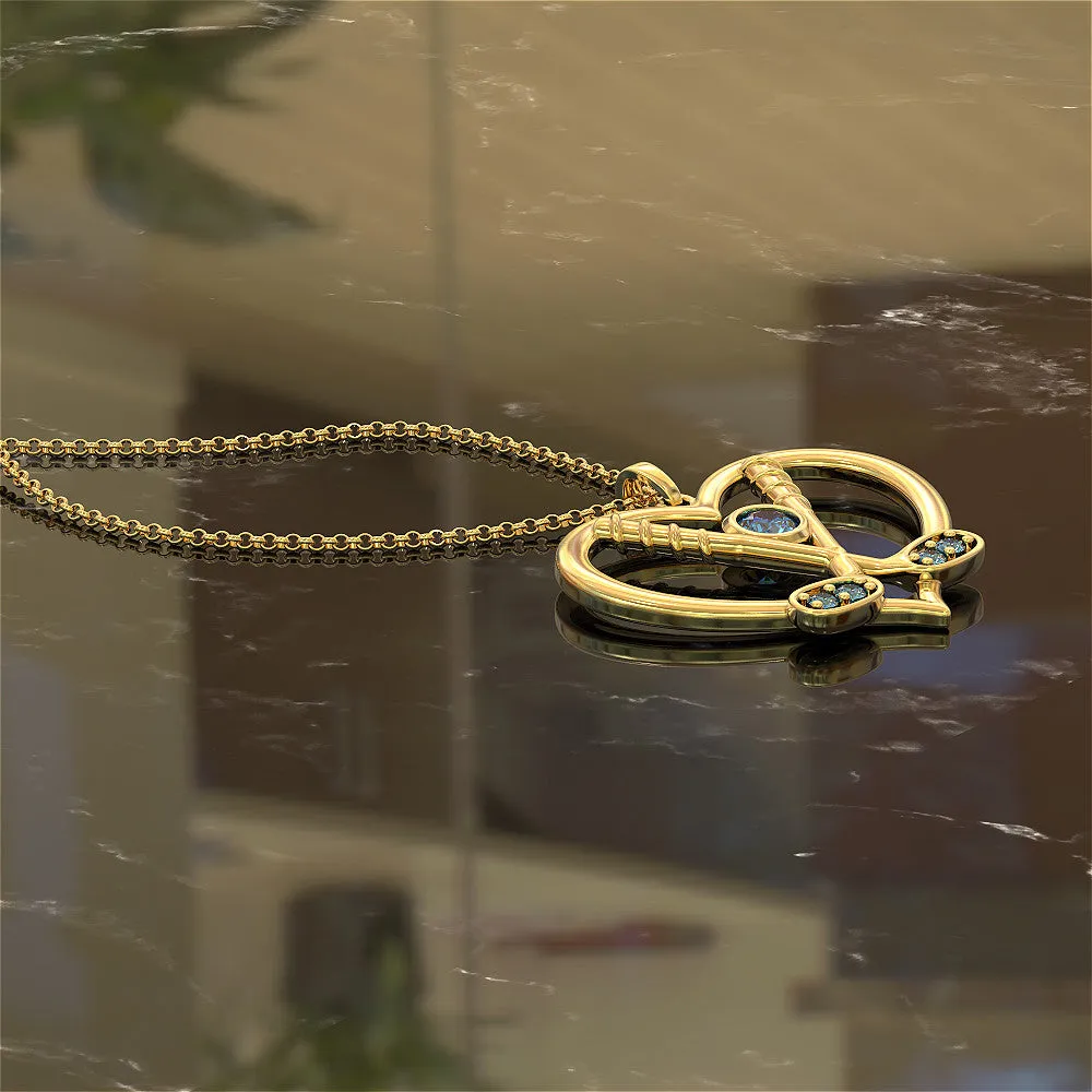 Golf Clubs Heart Pendant