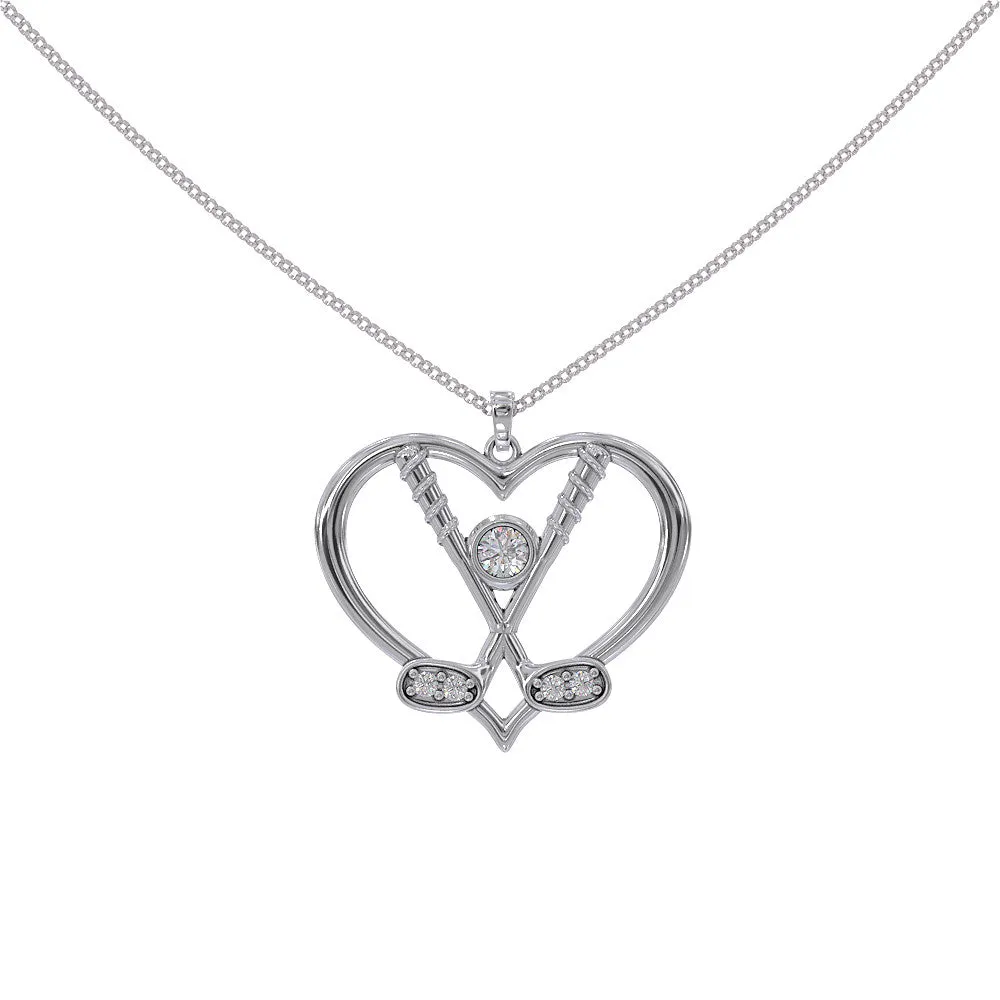 Golf Clubs Heart Pendant