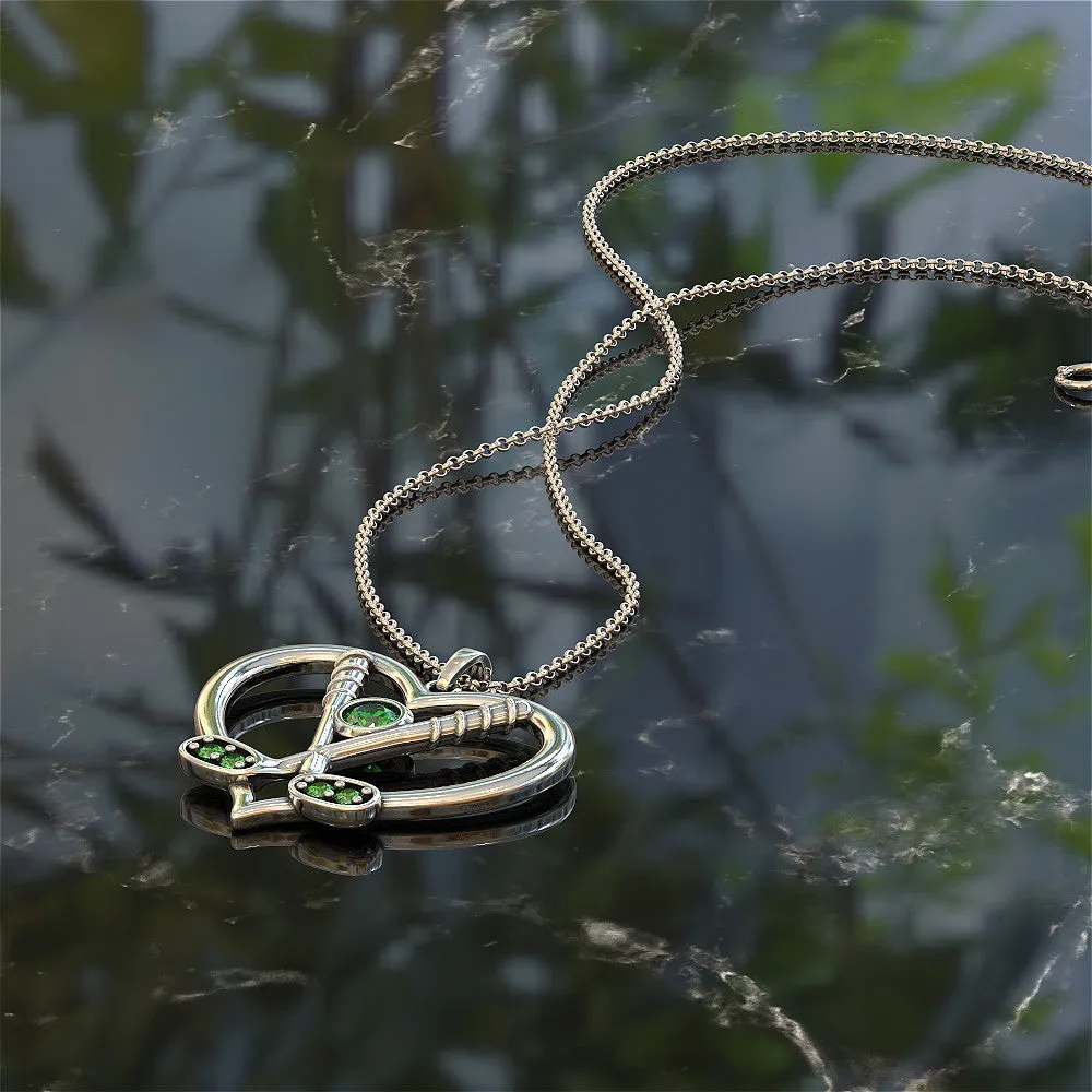 Golf Clubs Heart Pendant