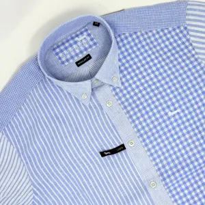 Harmont & Blaine Patchwork Shirt - Light Blue