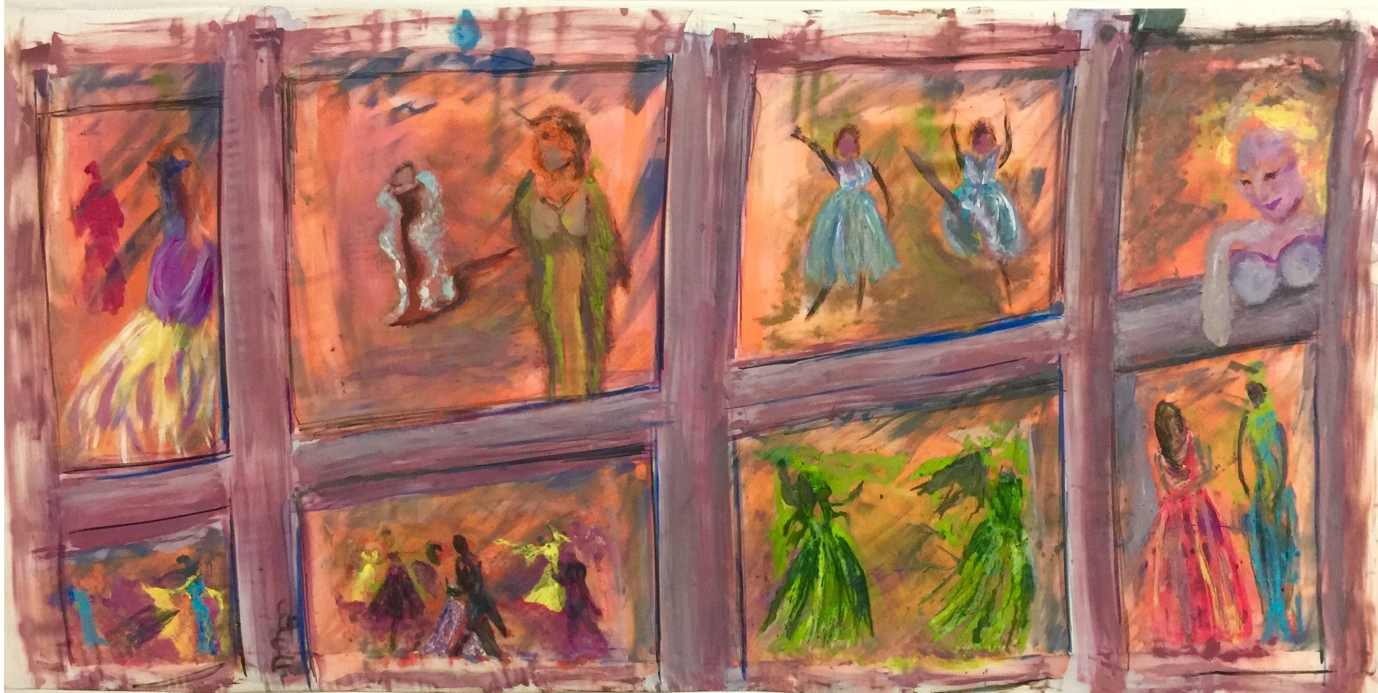 Hollywood Nights, Silk Painting