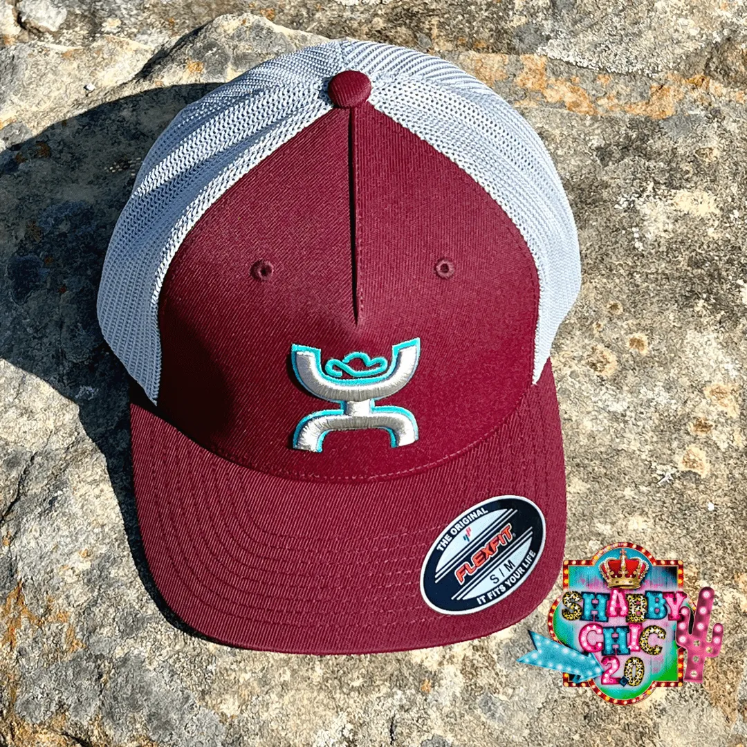 Hooey Men's "Coach" Maroon and Grey Flexfit Hat