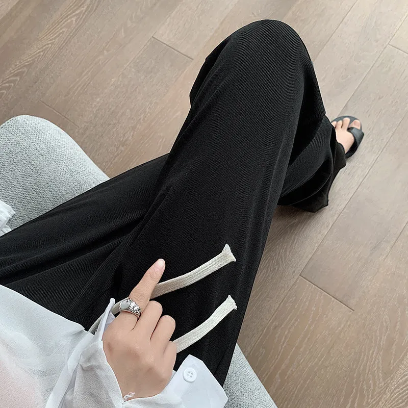 INSTOCK- Small ice silk wide-leg pants women's spring and summer