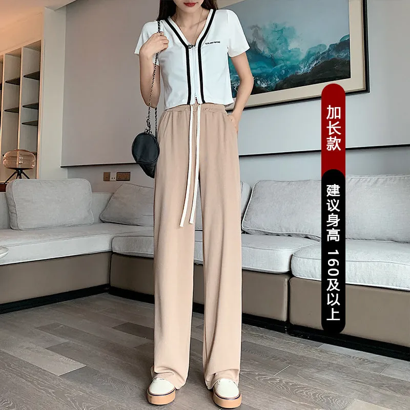 INSTOCK- Small ice silk wide-leg pants women's spring and summer