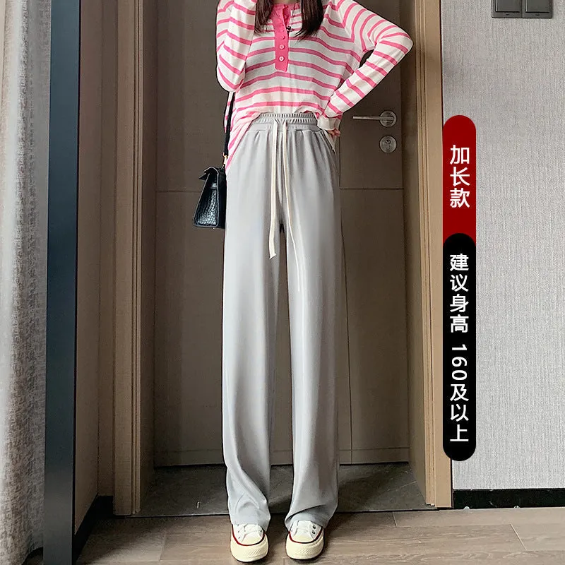 INSTOCK- Small ice silk wide-leg pants women's spring and summer