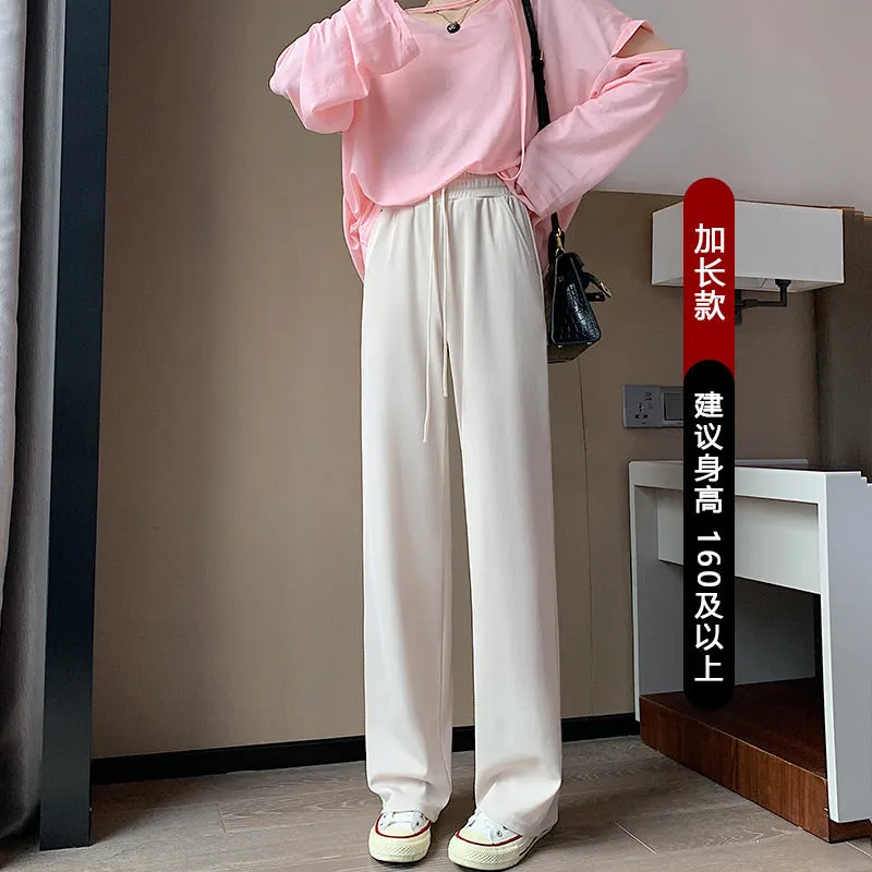INSTOCK- Small ice silk wide-leg pants women's spring and summer