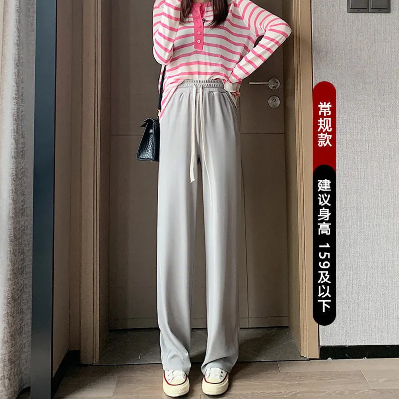 INSTOCK- Small ice silk wide-leg pants women's spring and summer