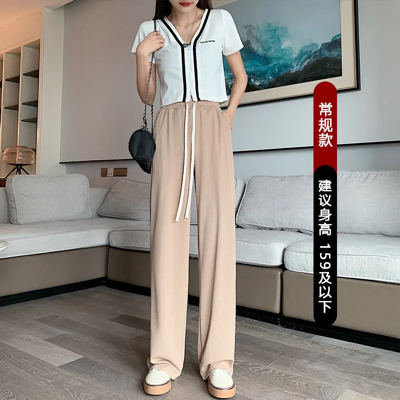 INSTOCK- Small ice silk wide-leg pants women's spring and summer