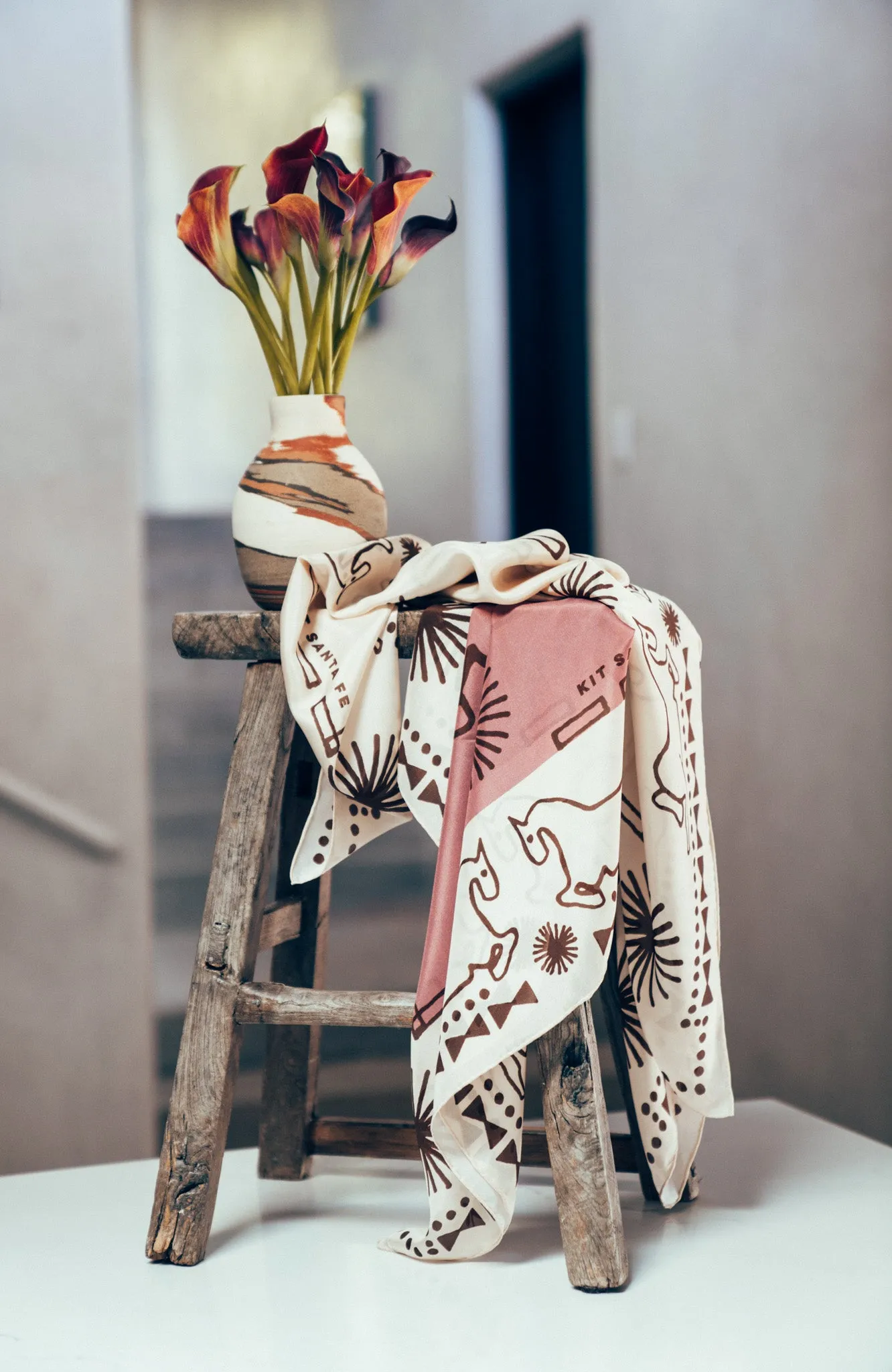 Ivory and Rosewood Two-Tone Wild Rag