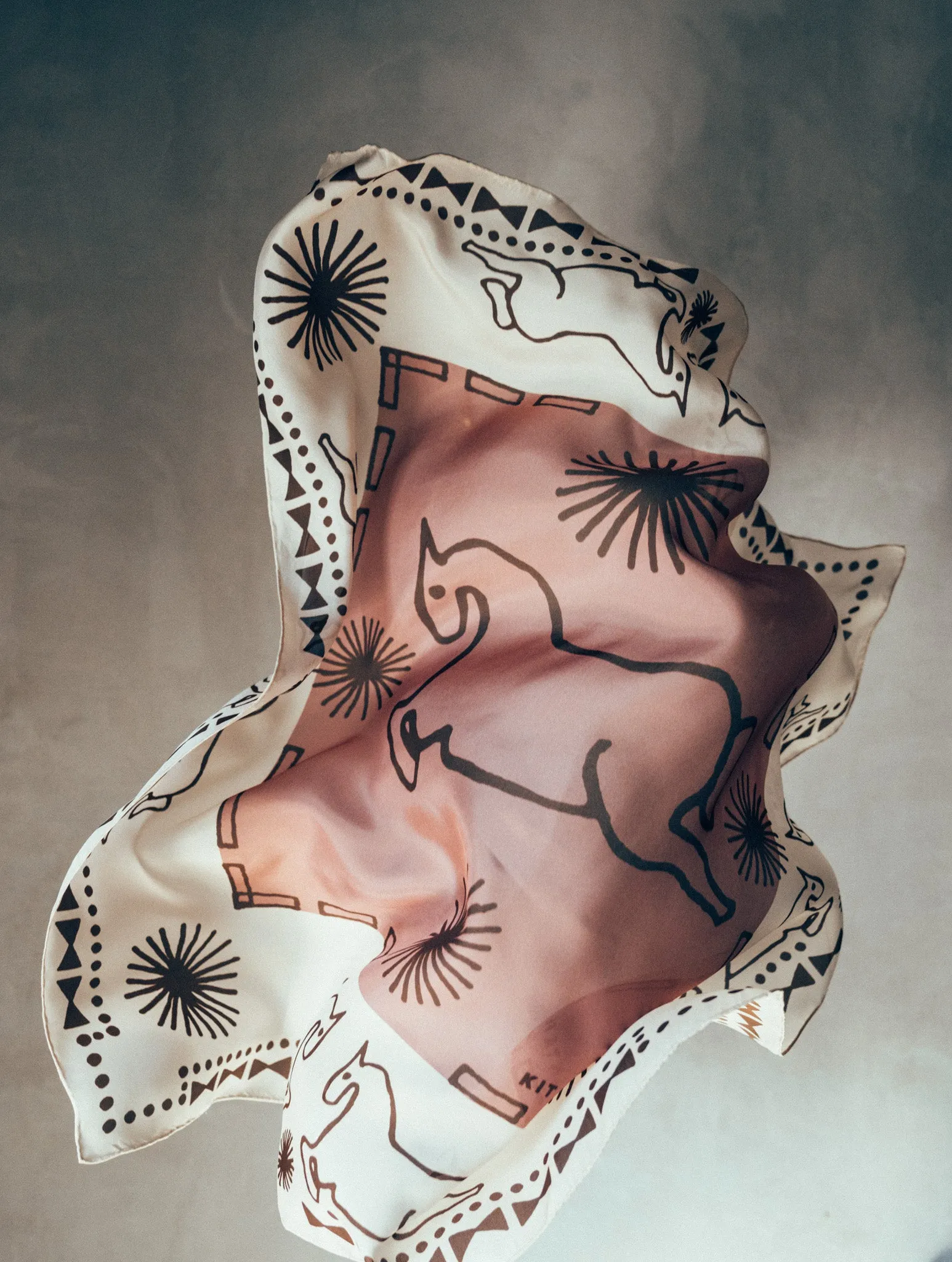 Ivory and Rosewood Two-Tone Wild Rag