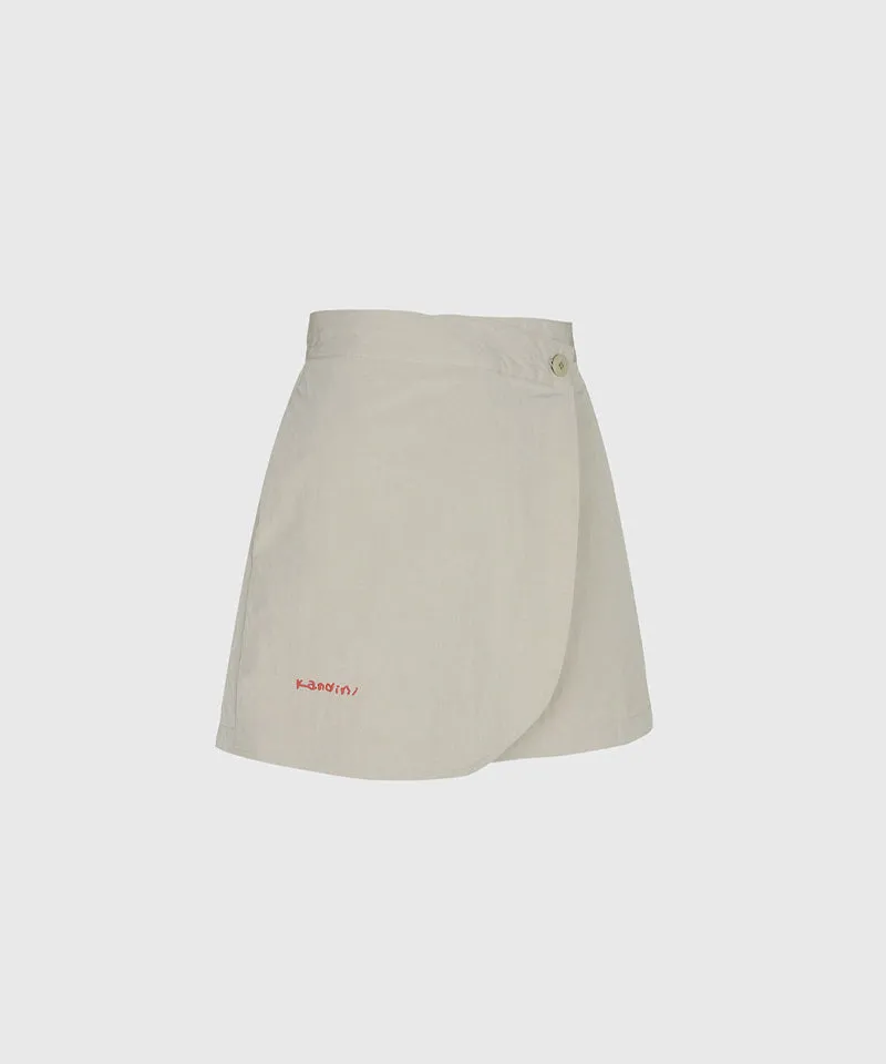 KANDINI Windflow Wrap Skirt - Light Khaki