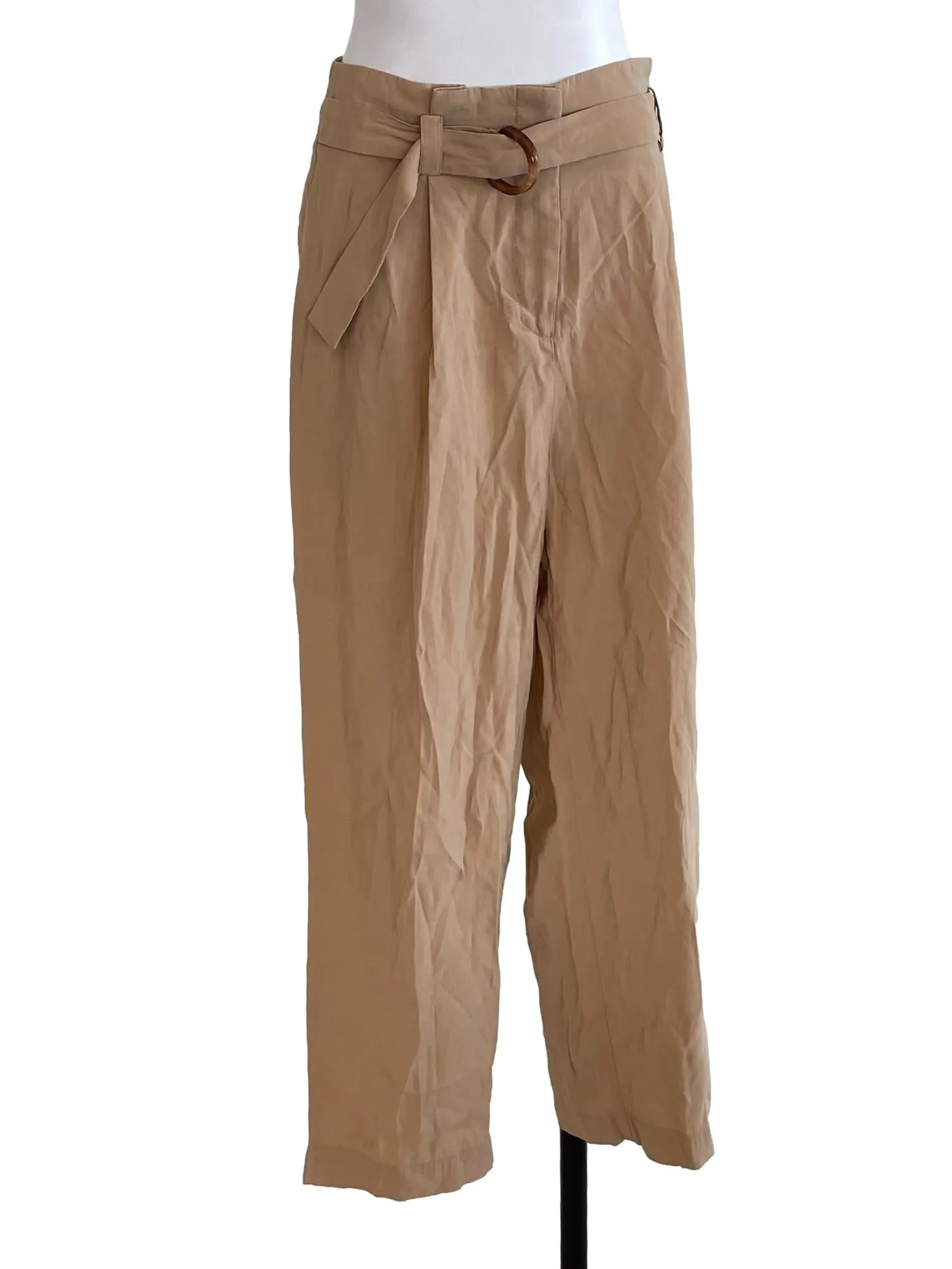 Khaki Brown Buckled Pants LB