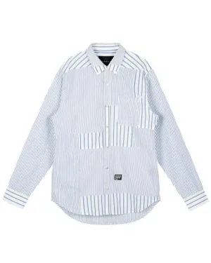 Konus Men's Patched Long Sleeve Button Down Shirt