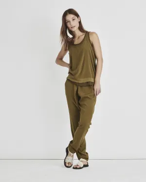 Kristensen Du Nord Silk Crepe Navy Pull-on Pant