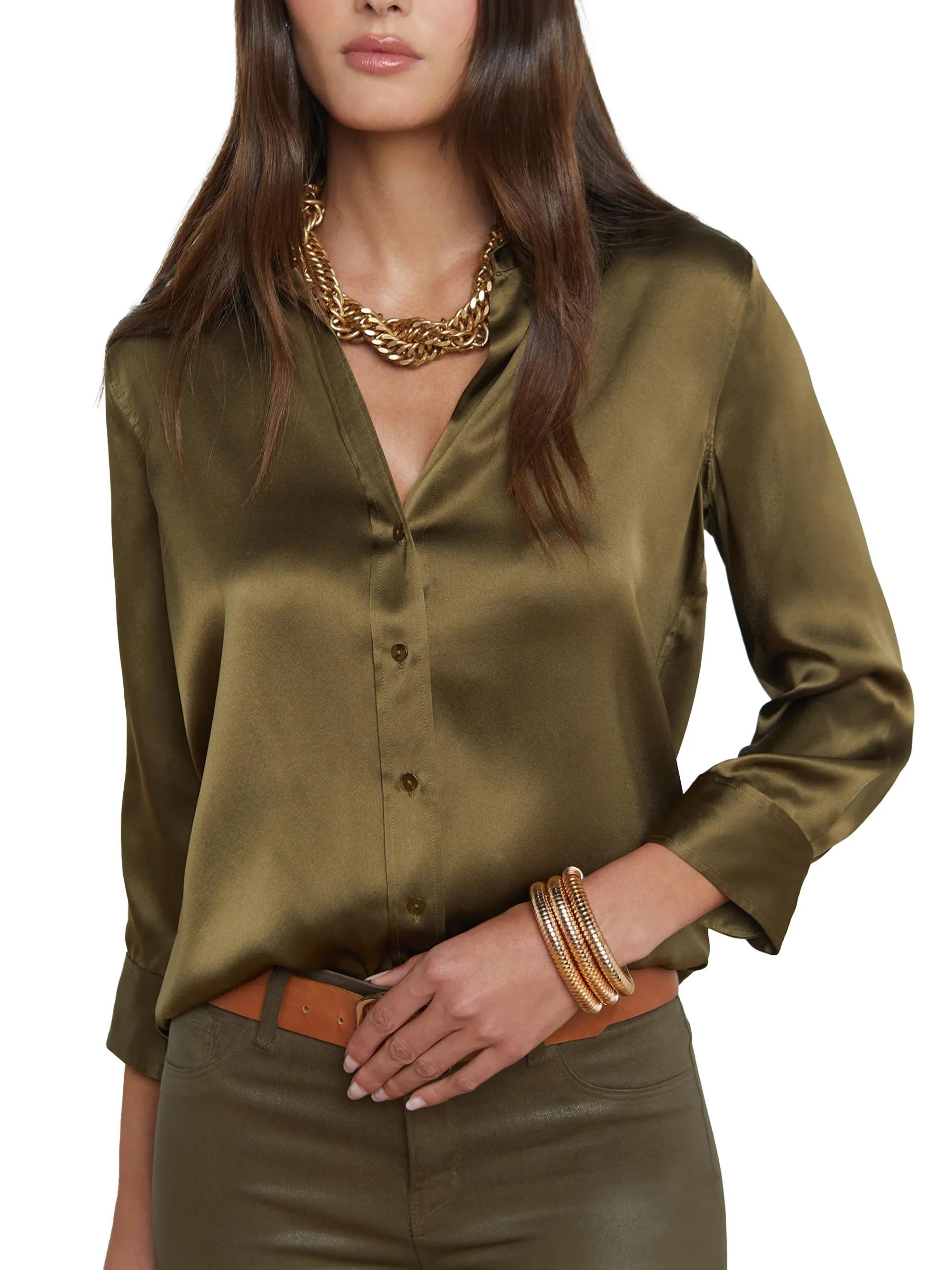 L'AGENCE Dani Silk Blouse