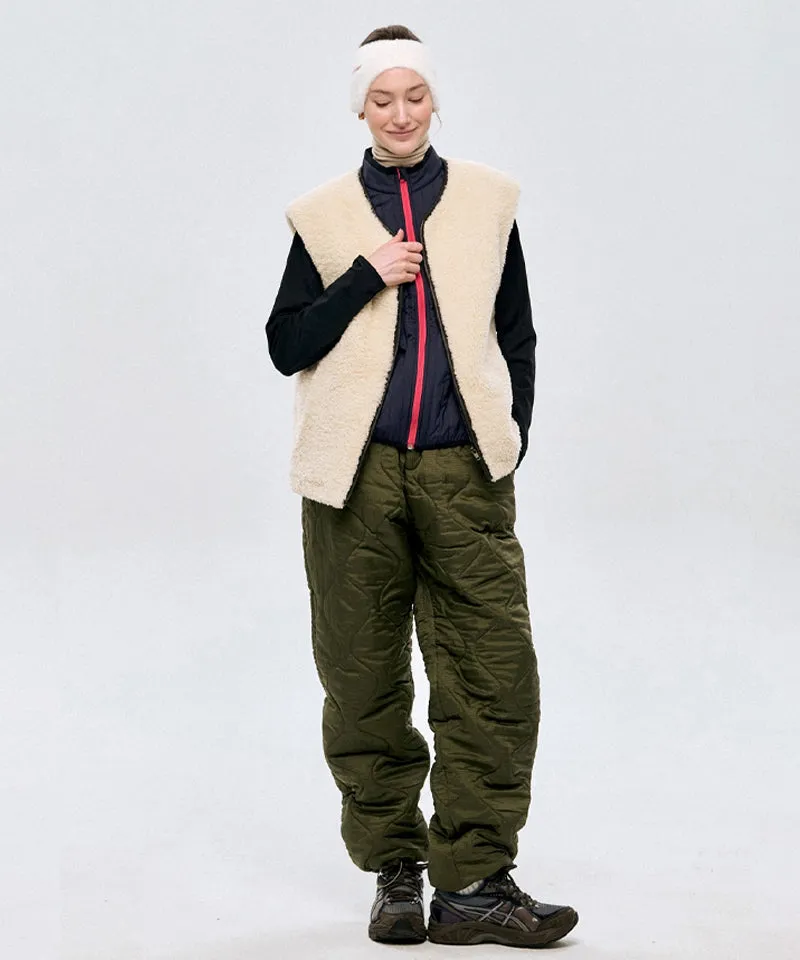 LE SONNET Quilted Pants - Khaki