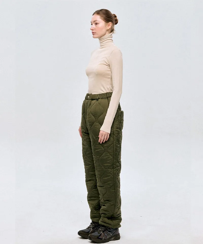 LE SONNET Quilted Pants - Khaki