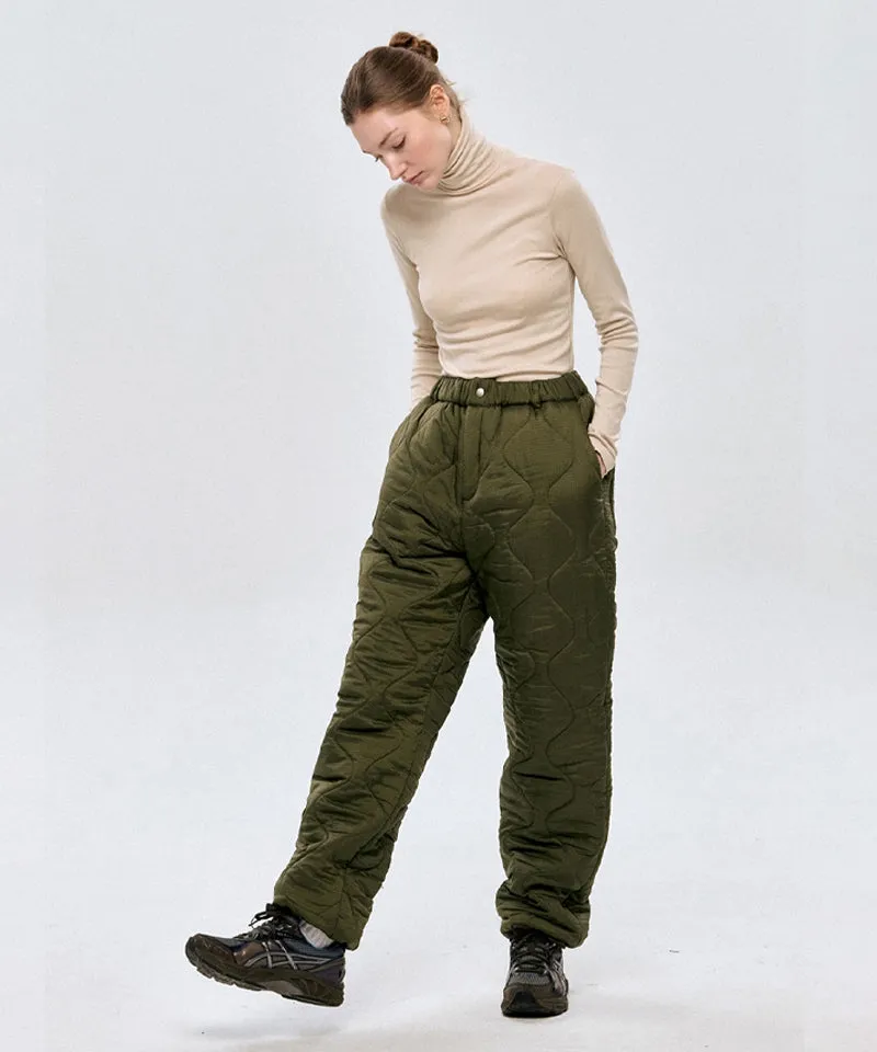 LE SONNET Quilted Pants - Khaki