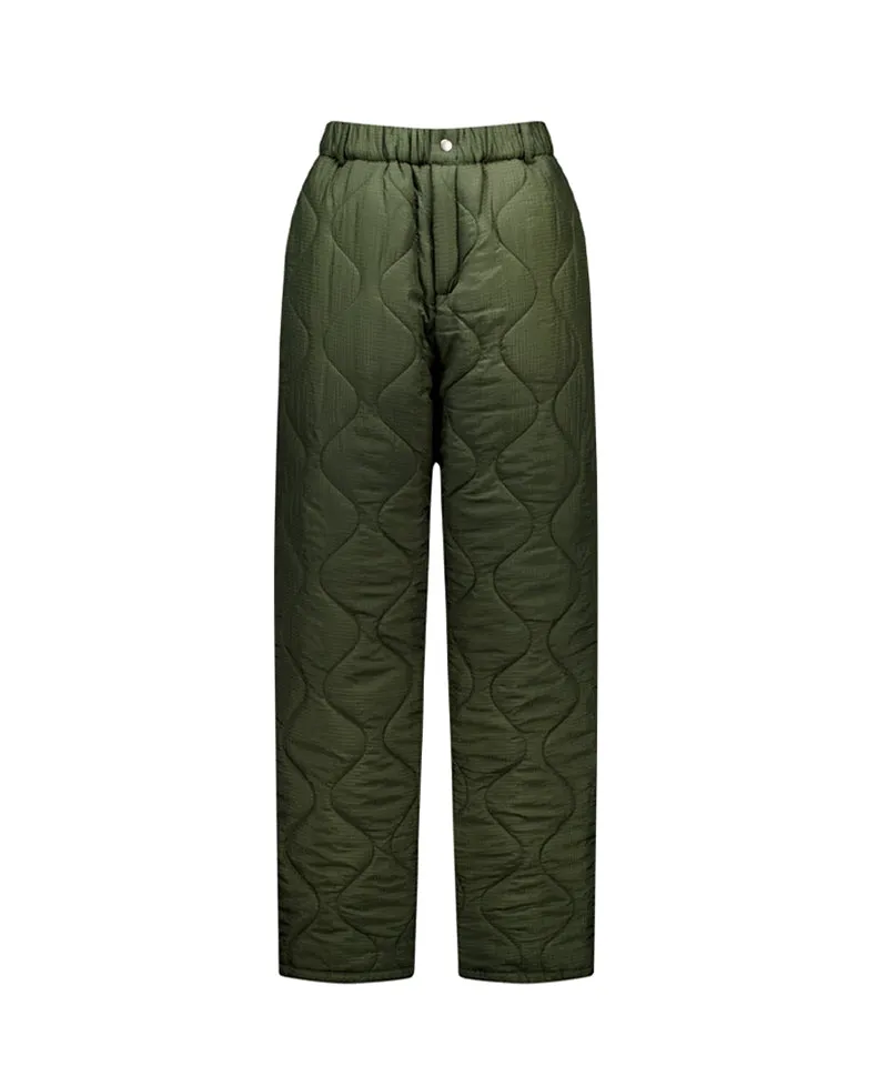 LE SONNET Quilted Pants - Khaki