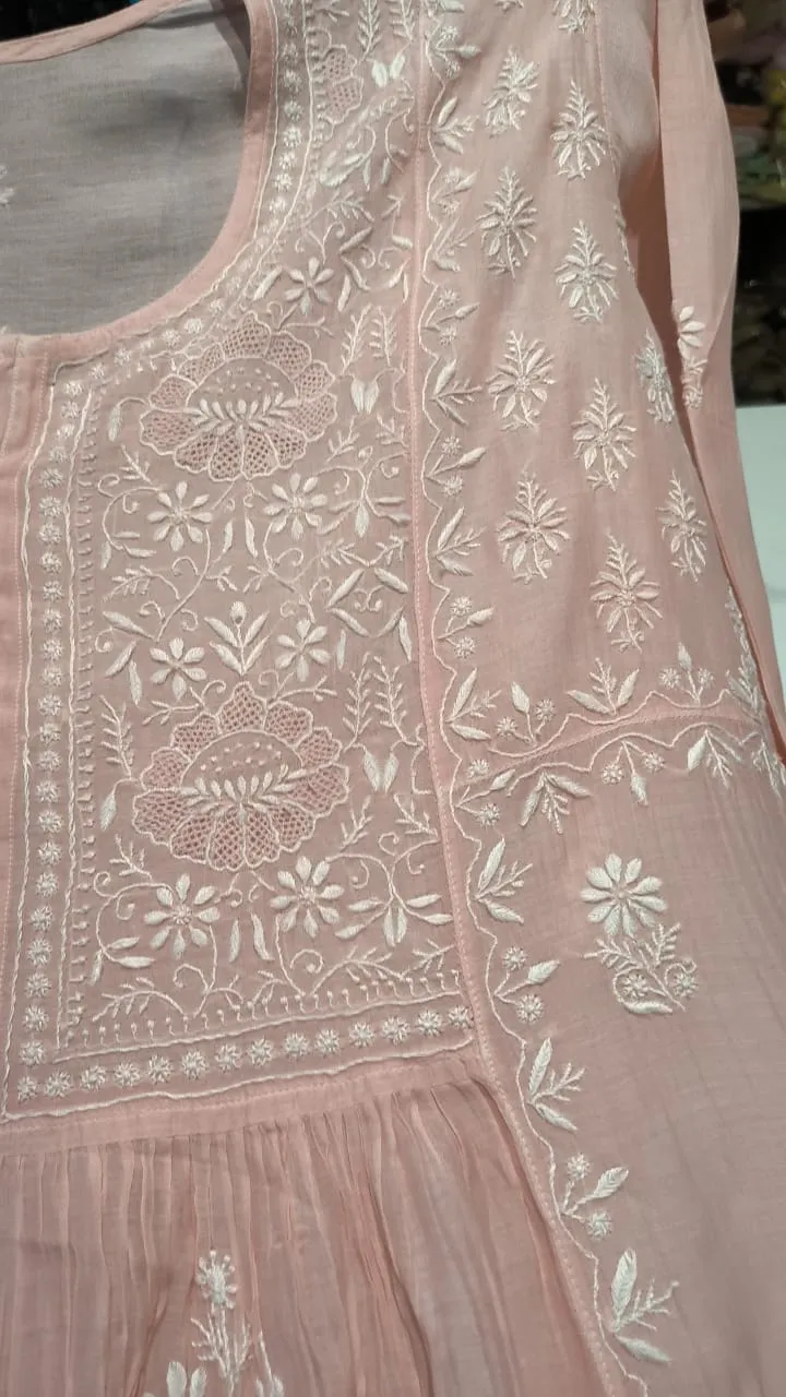 Light Pink Chikankari Work Semi Stitched Salwar Suit