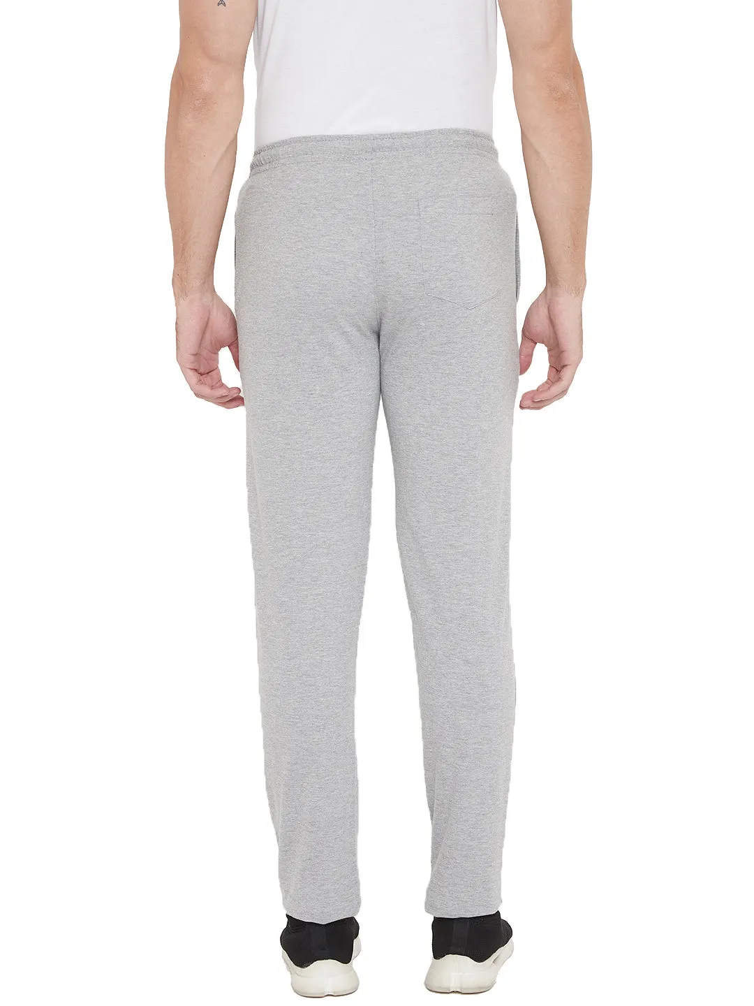Livfree Men's Track Pant in Solid Pattern Back and Side pockets - Milange Grey