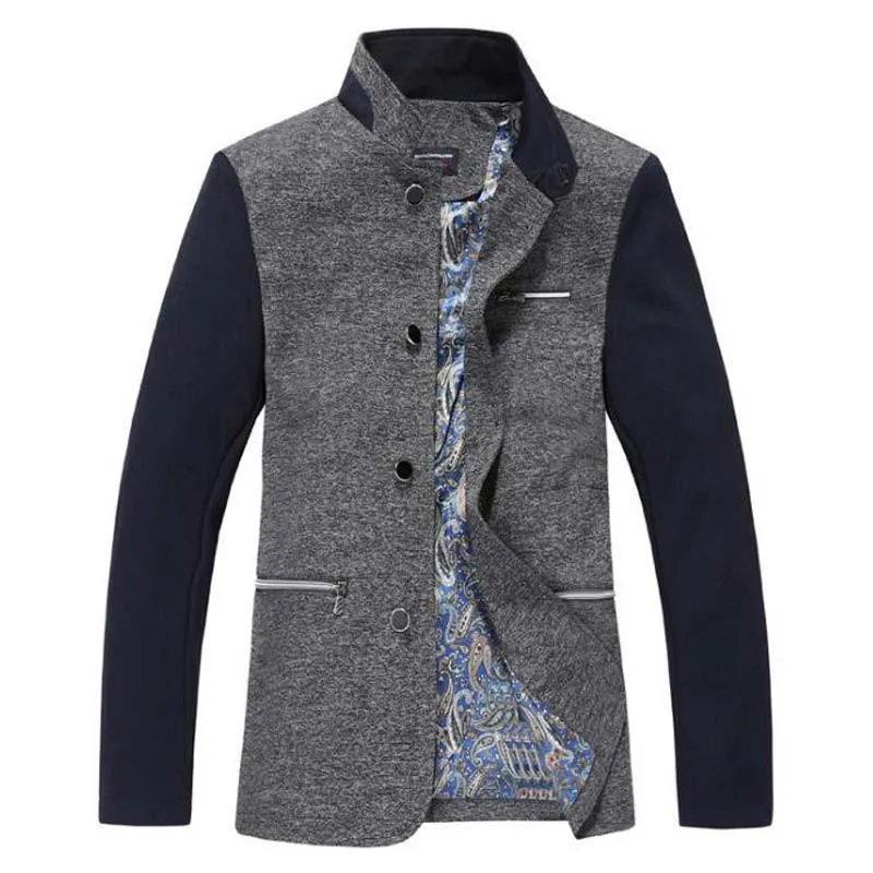 Men's 2 Tone Fashion Button Up Coat Up To 3XL