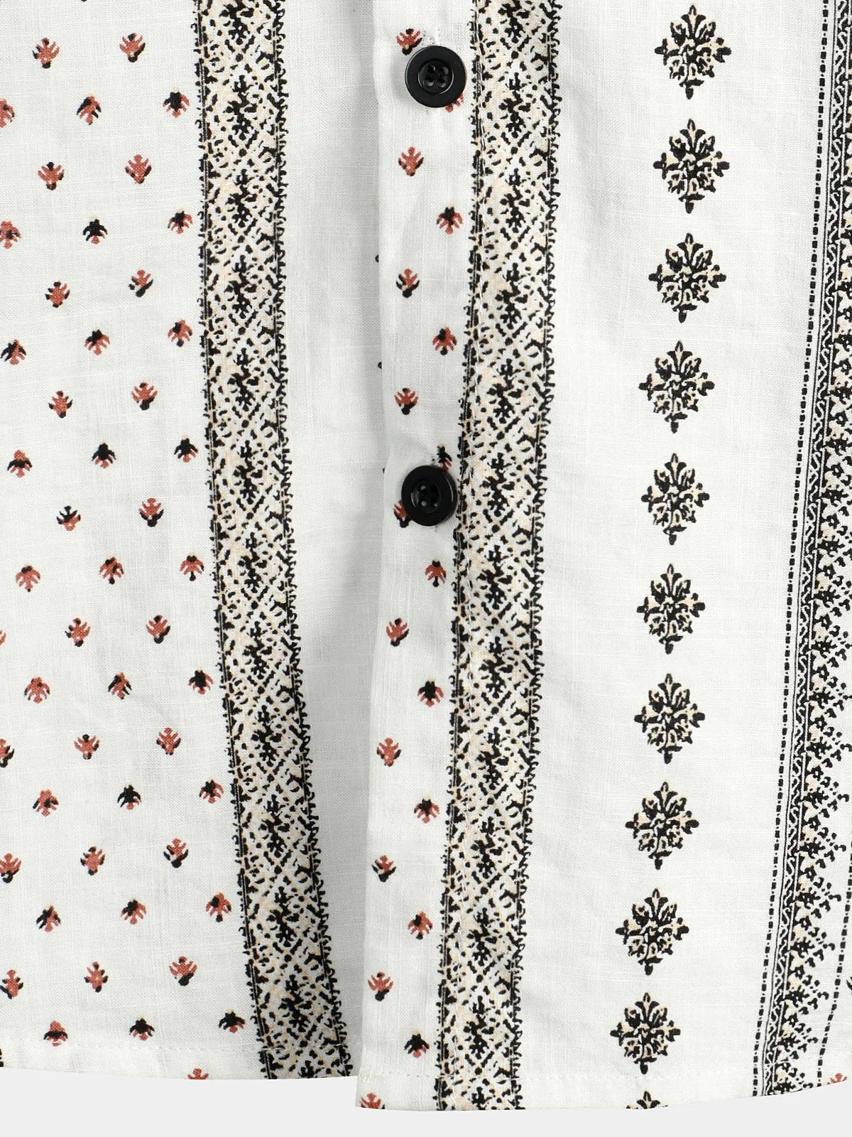 Men's 70s White Retro Button Up Short Sleeve Cotton Shirts