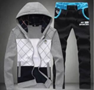 Men's Causal Sport Patchwork Suit  Size M-5XL