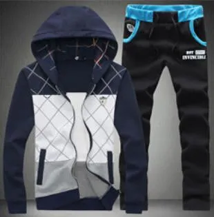 Men's Causal Sport Patchwork Suit  Size M-5XL