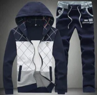 Men's Causal Sport Patchwork Suit  Size M-5XL