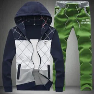 Men's Causal Sport Patchwork Suit  Size M-5XL