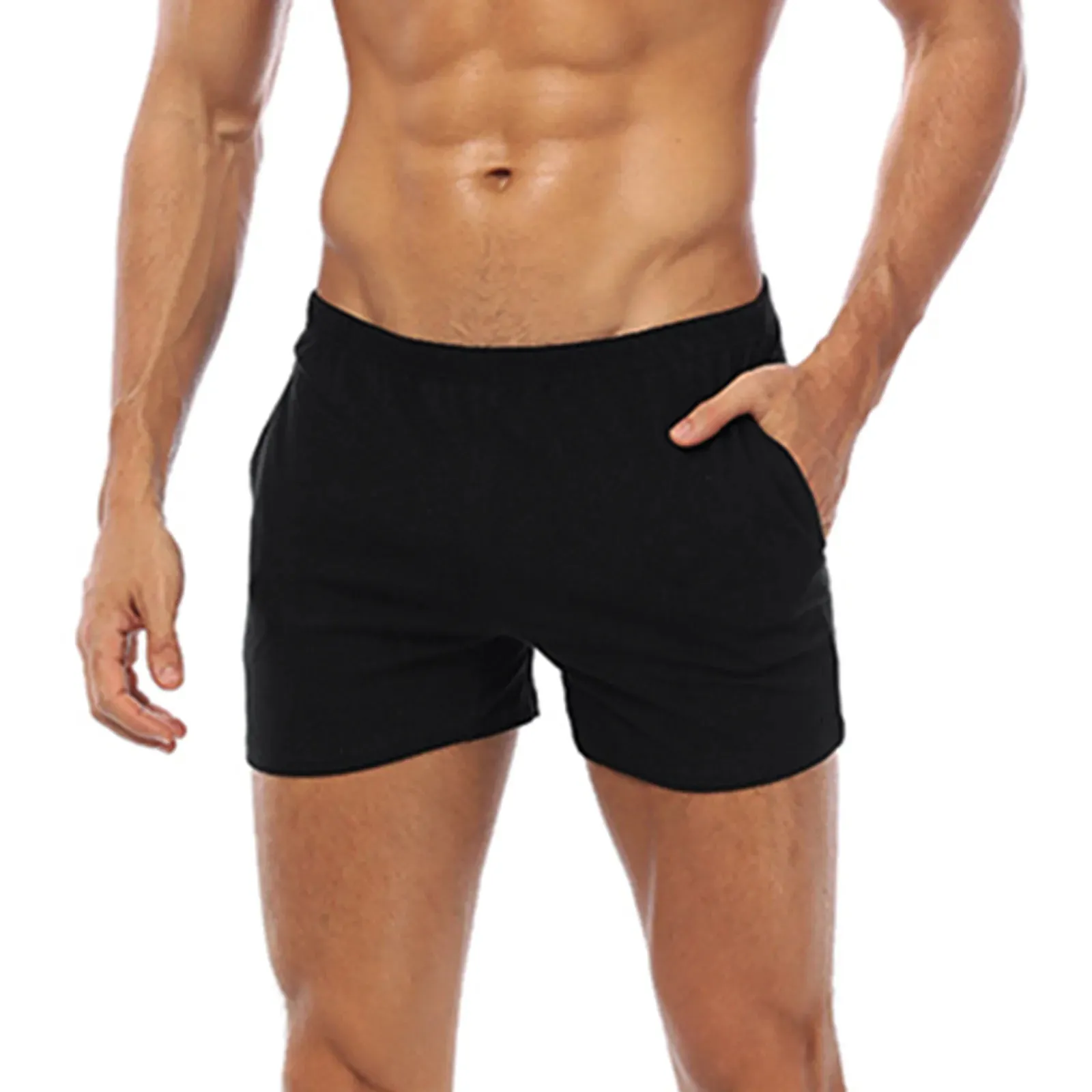 Men'S Cotton Briefs Casual Solid Comfortable Shorts Pants Pocket Boxer Shorts Pajamas Beach Volleyball Shorts трусы мужские