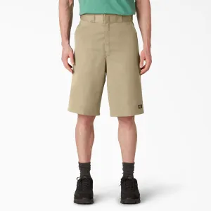 Men's Dickies Loose Fit Flat Front Work Shorts 13" 42283 - Khaki