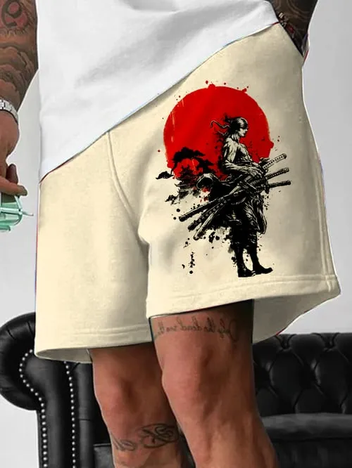 Men's Fashion Anime Print Pocket Shorts